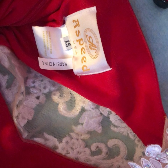 Red prom dress w/ sheer sides - Picture 8 of 8